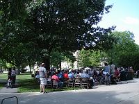 The oak tree on the Green provided shade for just about everyone.